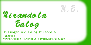 mirandola balog business card
